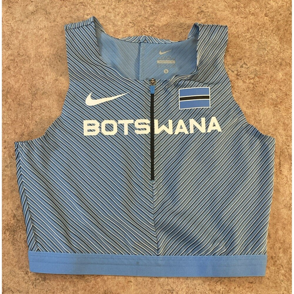 Nike Pro Elite BOTSWANA Blue Track & Field Women Size Small Zip Top CI5904-XXX